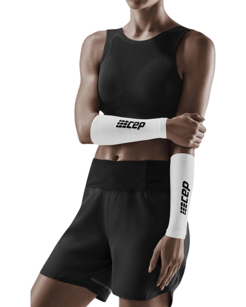 CEP Athletic Compression Forearm Sleeves for Men & Women, White/Black II (PAIR) - Image 2